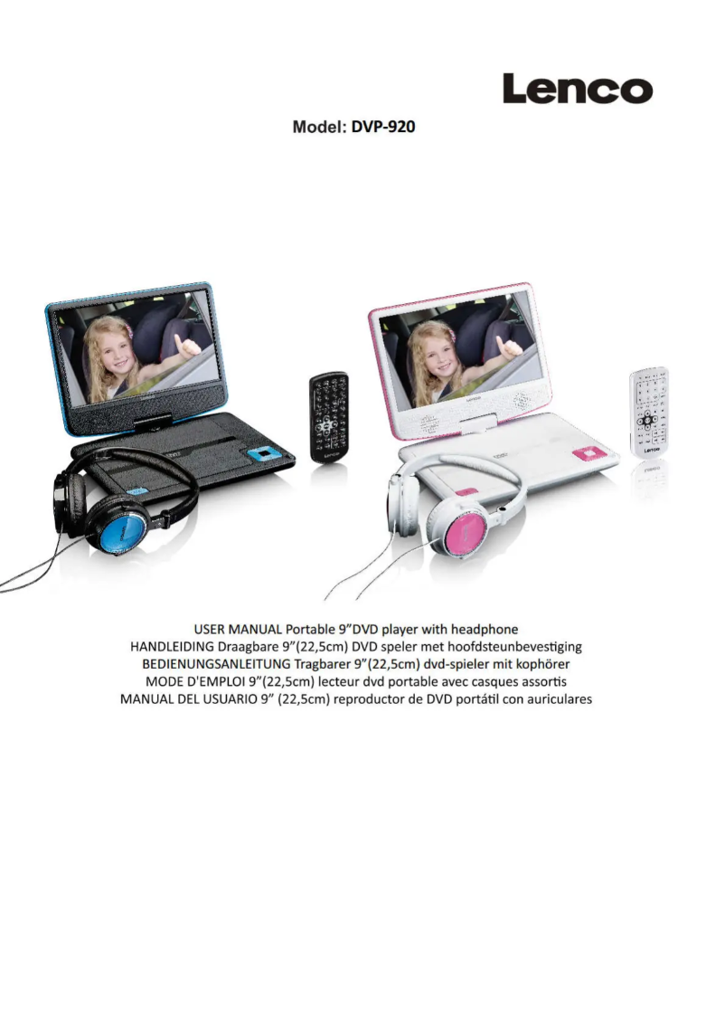 Page n°1 - Manuel utilisateur Lenco DVP-920