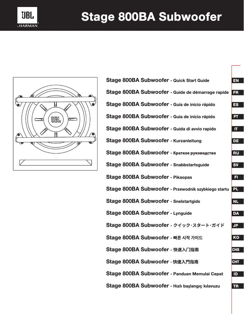 Image de la première page du manuel de l'appareil Stage 800BA