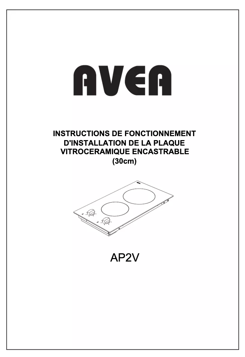 Page n°1 - Manuel utilisateur AVEA AP2V