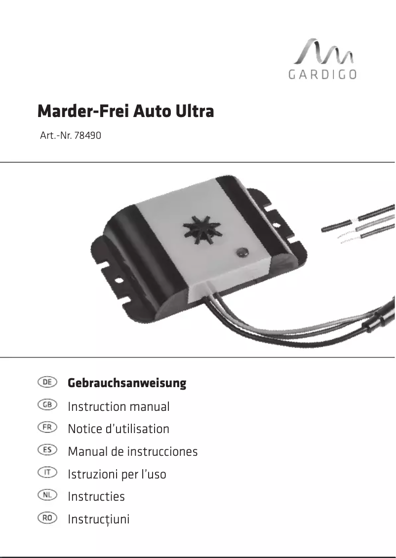 Page n°1 - Manuel utilisateur Gardigo 78490