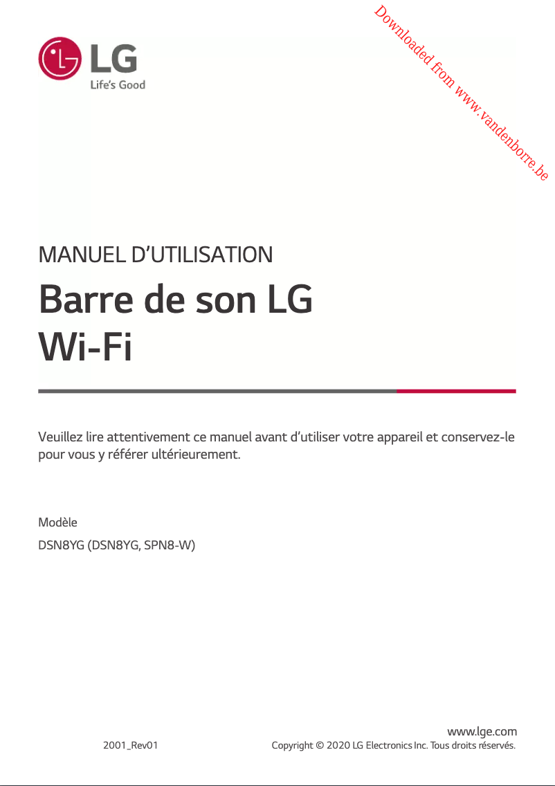 Image de la première page du manuel de l'appareil DSN8YG
