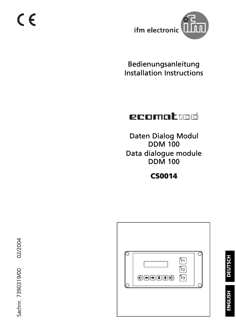 Page n°1 - Manuel utilisateur IFM CS0014