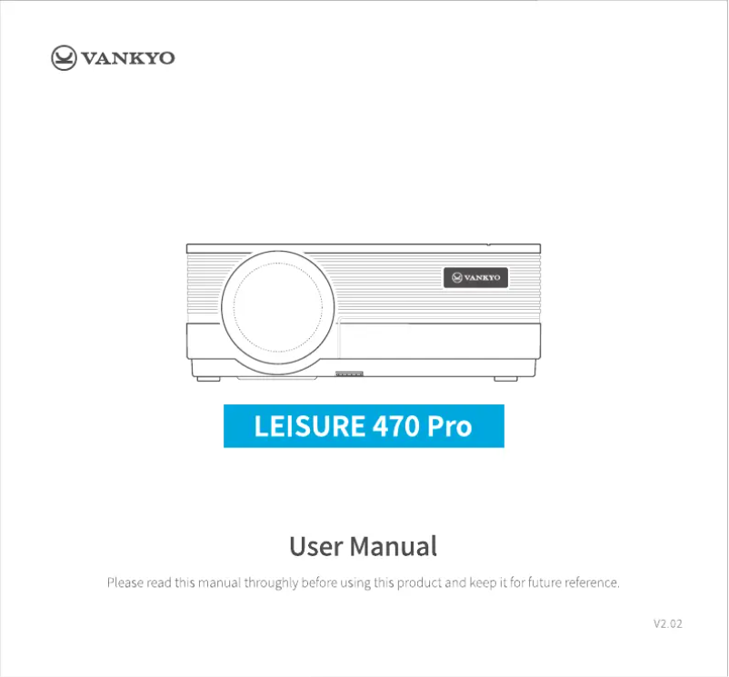 Page 1 de la notice Manuel utilisateur Vankyo Leisure 470 Pro