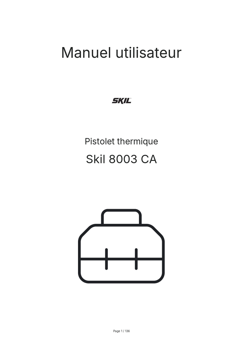 Page n°1 - Manuel utilisateur Skil 8003 CA