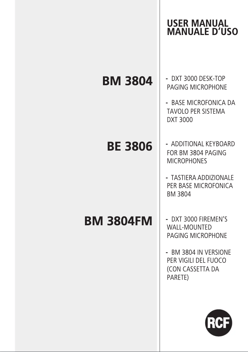 Image de la première page du manuel de l'appareil BM 3804FM