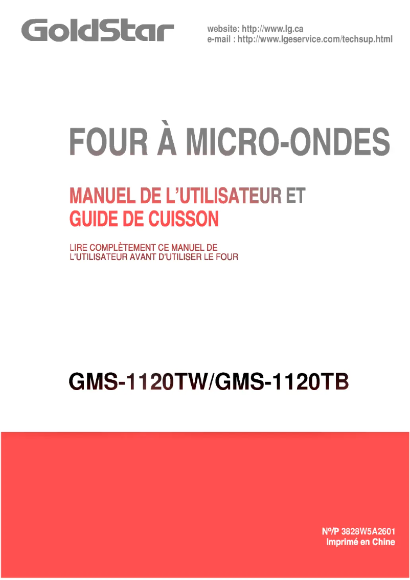 Page 1 of the manual User Manual LG GMS-1120TB
