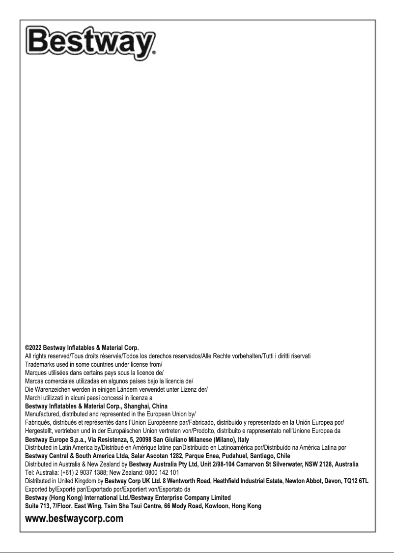 Página 1 del manual Manual de usuario Bestway 30182