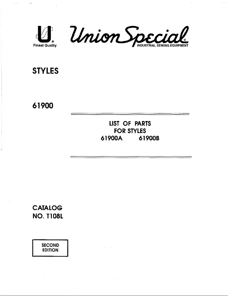 Page 1 de la notice Manuel utilisateur Union Special 61900B