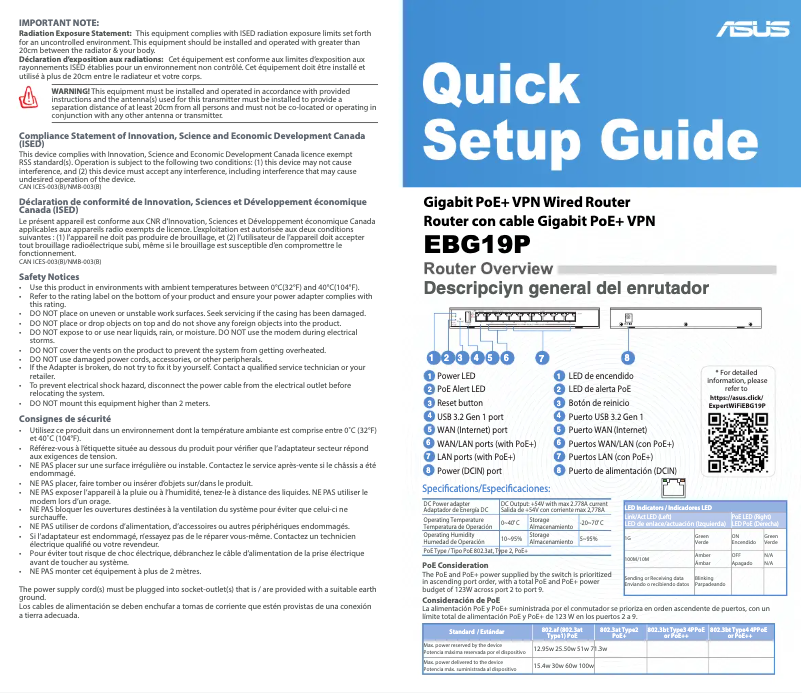 Page n°1 - Guide de démarrage rapide Asus ExpertWiFi EBG19P