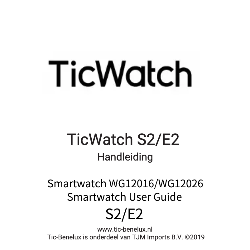 Page 1 de la notice Manuel utilisateur TicWatch S2