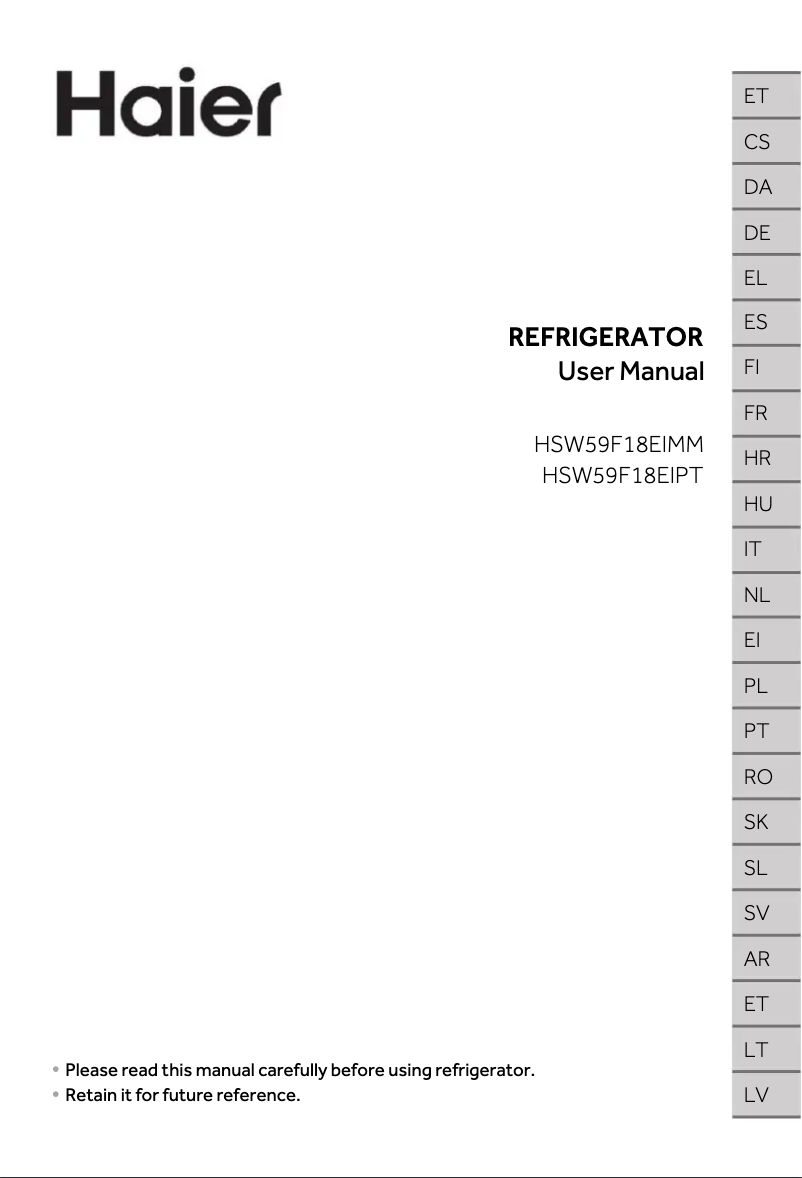 Image de la première page du manuel de l'appareil HSR5918DIMP