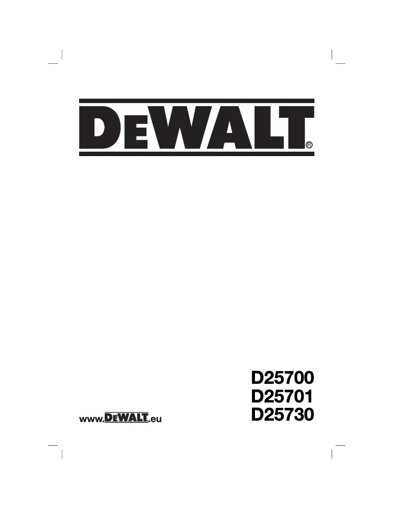 Page n°1 - Manuel utilisateur DeWalt D25730
