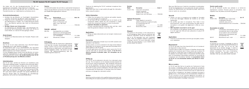 Image de la première page du manuel de l'appareil TG I57