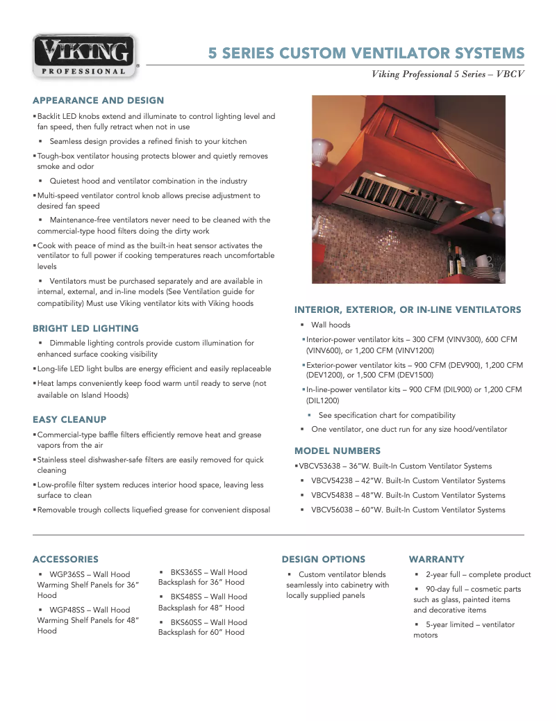 Page n°1 - Fiche technique Viking VBCV54238