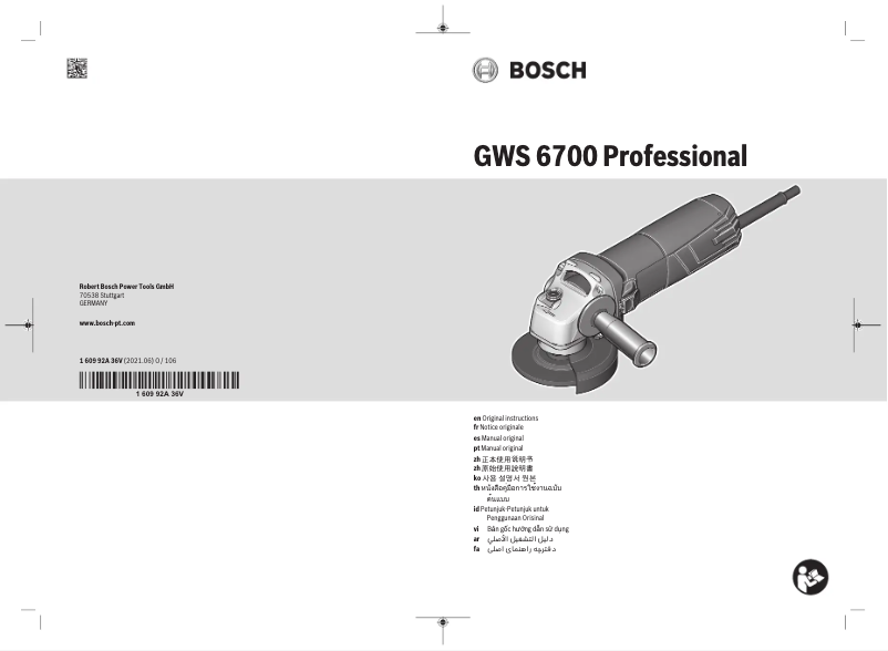 Página 1 del manual Manual de usuario Bosch GWS 6700 Professional