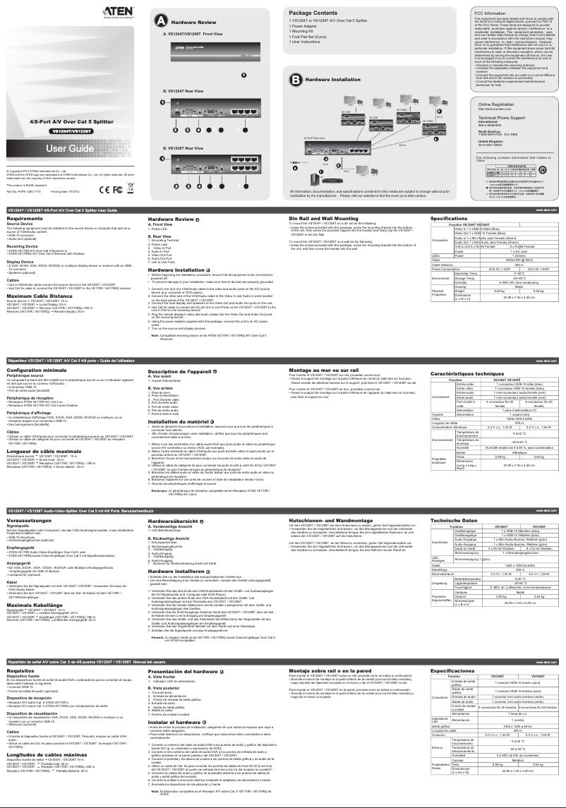 Page n°1 - Guide de démarrage rapide ATen VS1804T