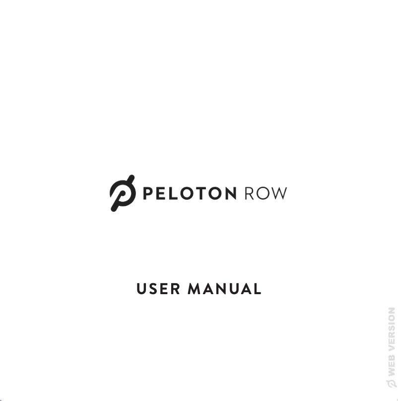 Page 1 de la notice Manuel utilisateur Peloton Row