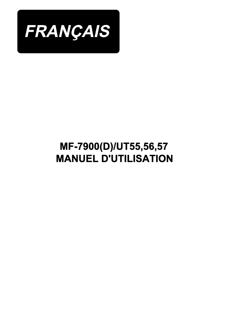 Image de la première page du manuel de l'appareil MF-56