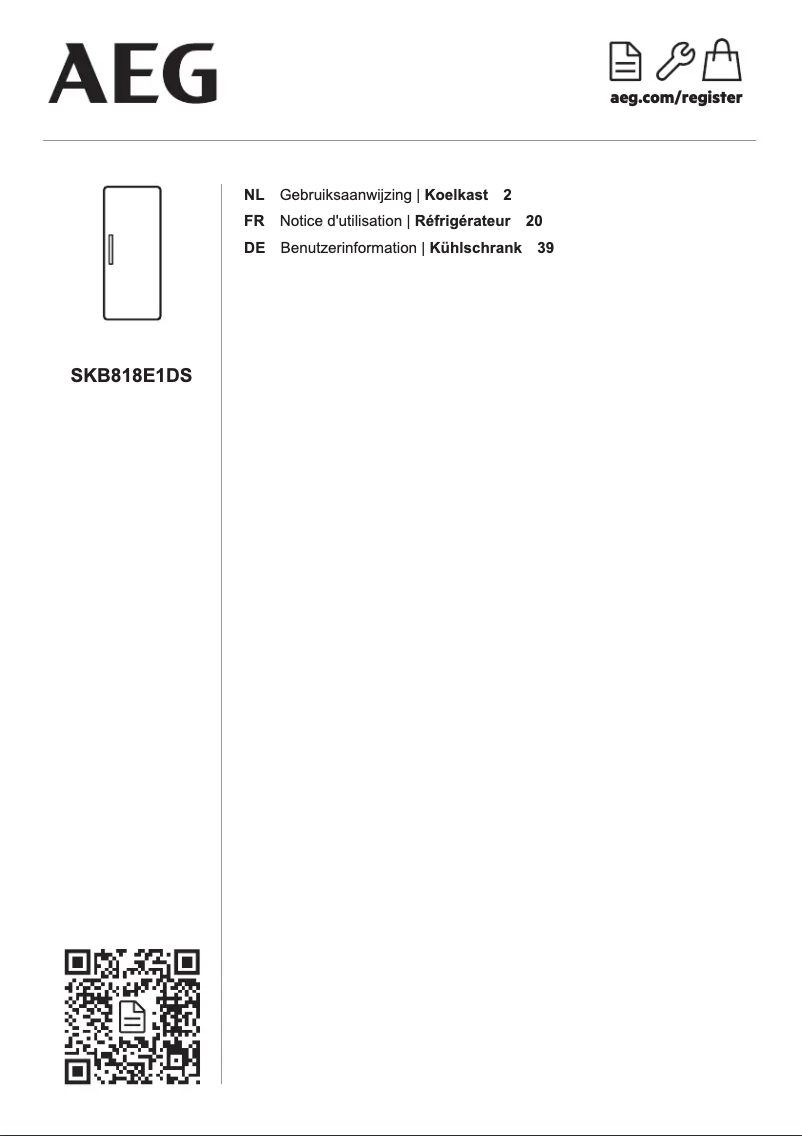 Page n°1 - Manuel utilisateur AEG SKB818E1DS