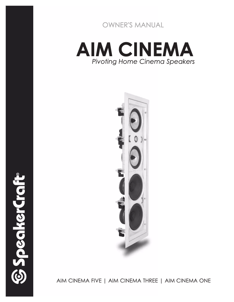 Page n°1 - Manuel utilisateur SpeakerCraft AIM Cinema Three