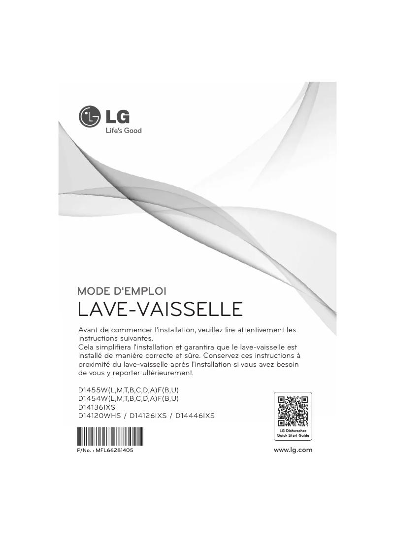 Image de la première page du manuel de l'appareil D1455W