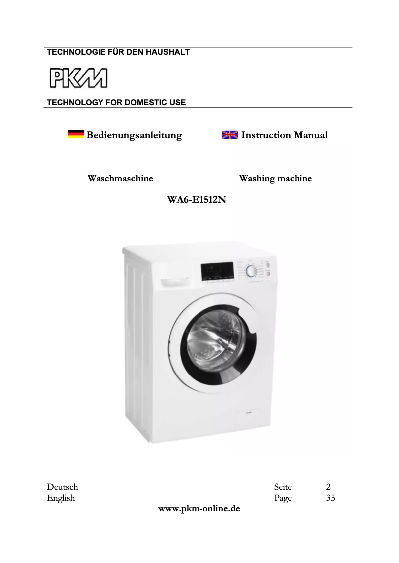 Page 1 de la notice Manuel utilisateur PKM WA6-E1512N