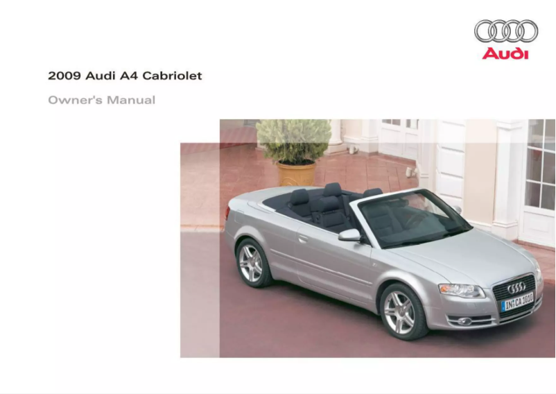 Image de la première page du manuel de l'appareil A4 Cabriolet (2009)