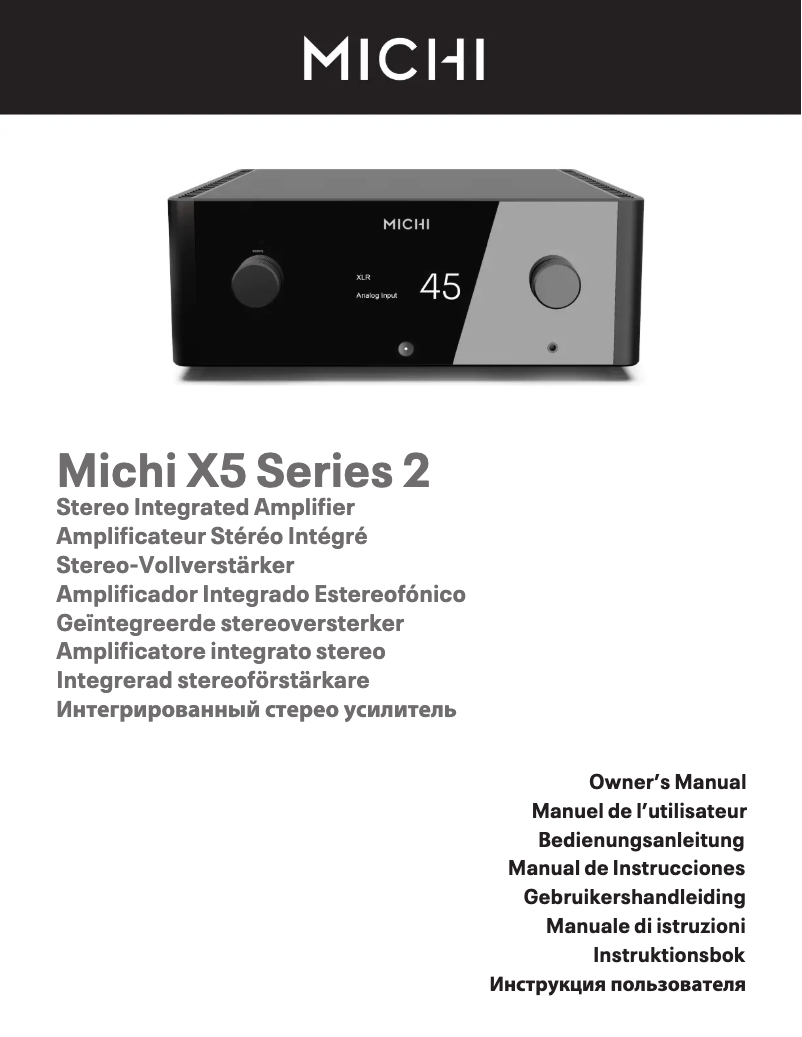 Page n°1 - Manuel utilisateur Rotel Michi X5 Series 2