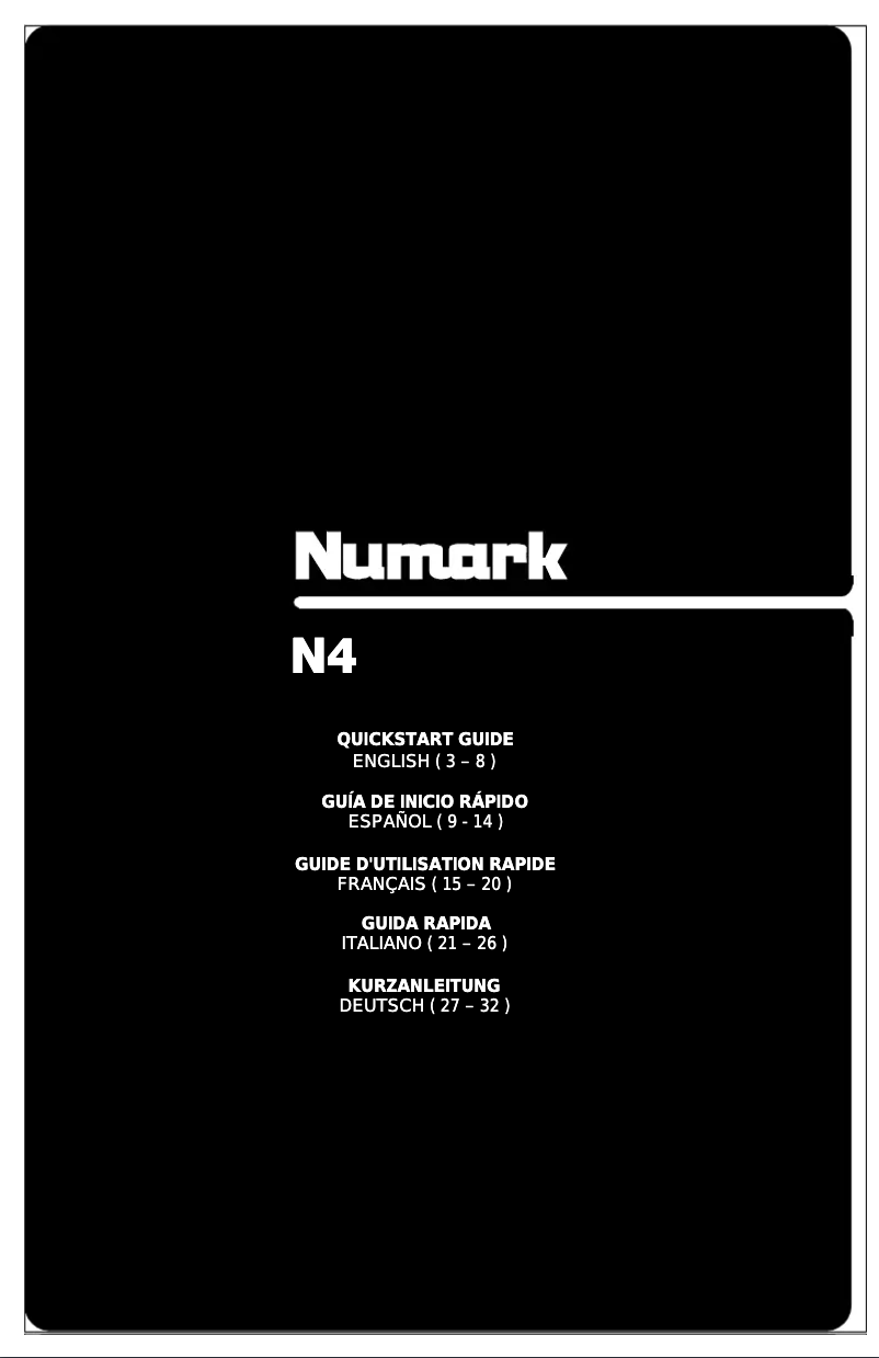 Page 1 de la notice Manuel utilisateur Numark N4