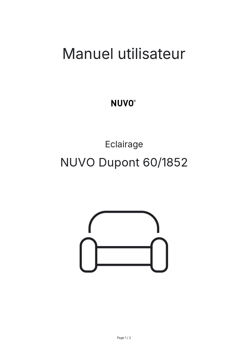 Page n°1 - Manuel utilisateur NUVO Dupont 60/1852