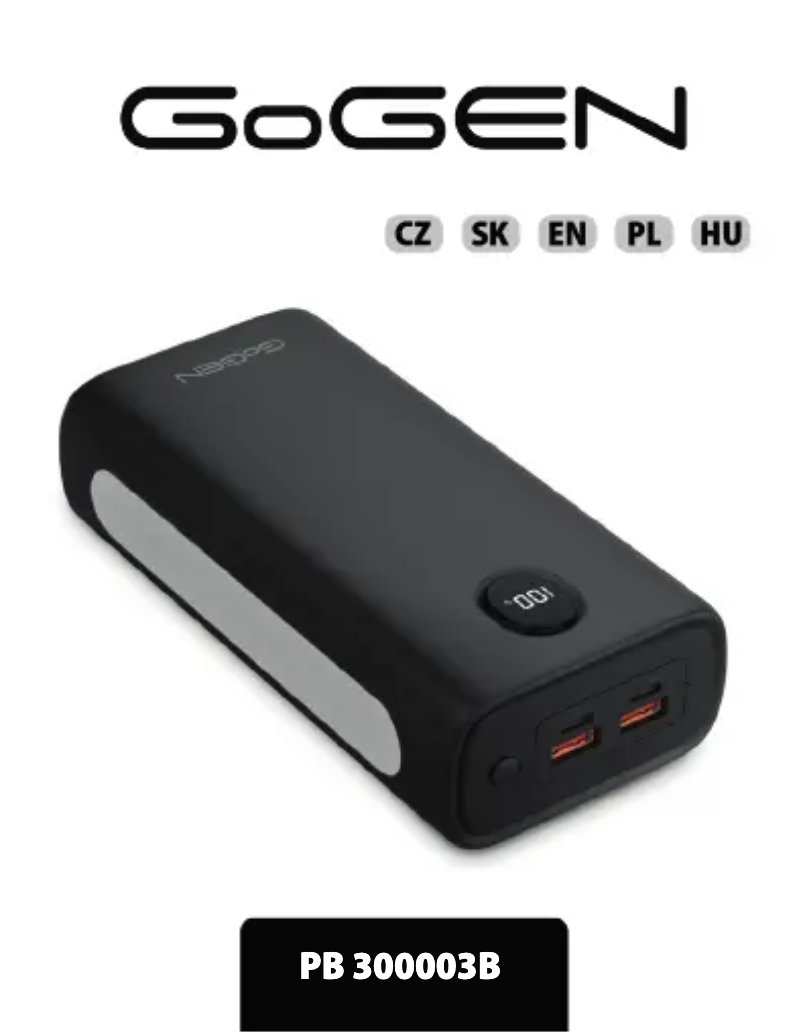 Page 1 de la notice Manuel utilisateur GoGen PB300003B