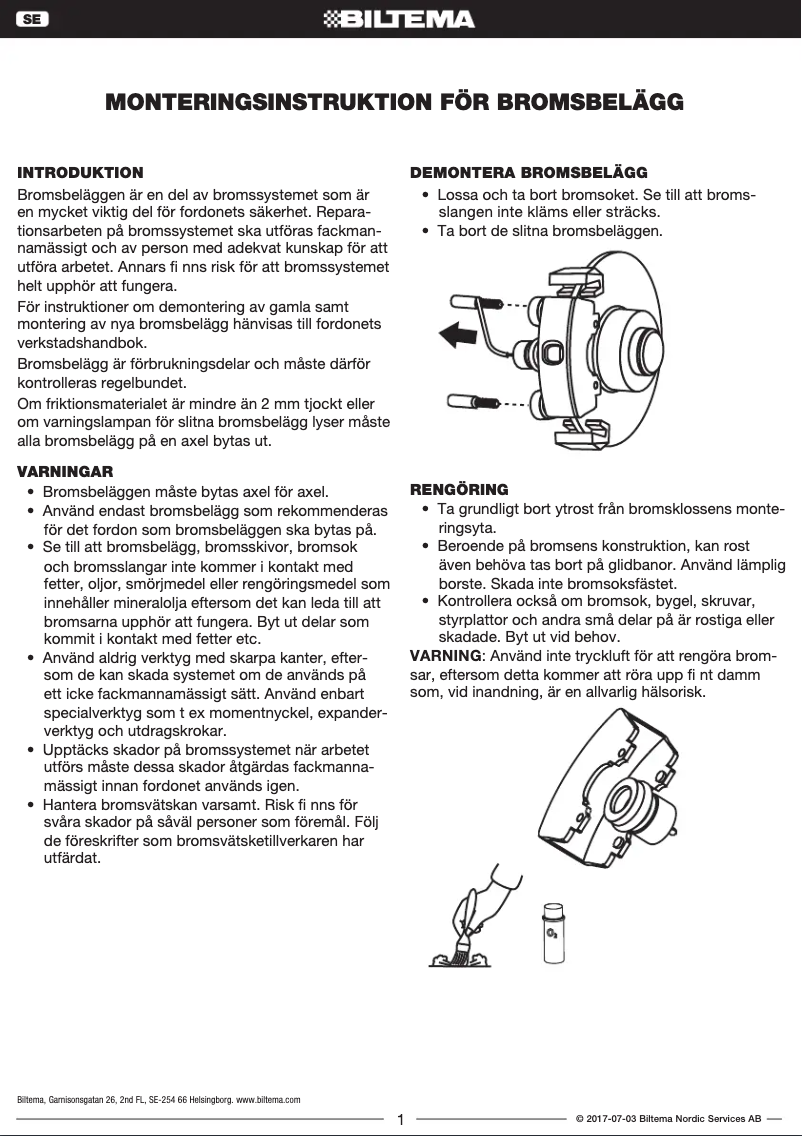 Page n°1 - Manuel utilisateur Biltema 65-282