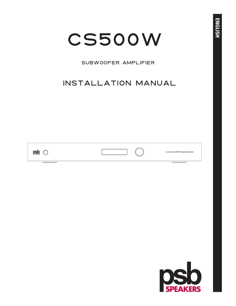 Image de la première page du manuel de l'appareil CS500W
