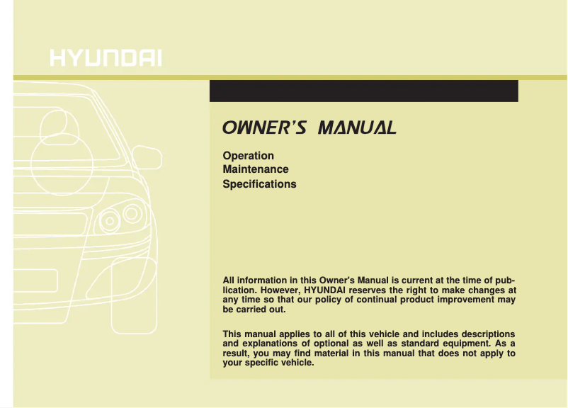 Page 1 de la notice Manuel utilisateur Hyundai Santa Fe Sport (2015)