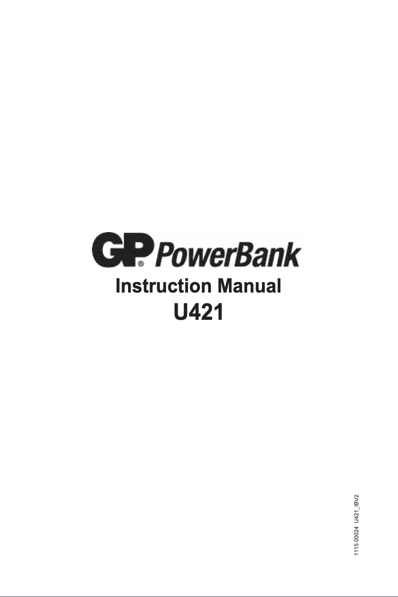 Page 1 de la notice Manuel utilisateur GP Batteries U421