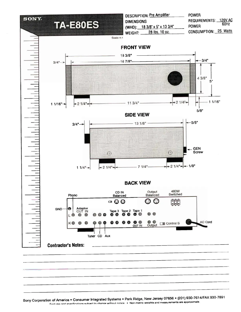 Page 1 de la notice Guide d'installation Sony TA-E80ES
