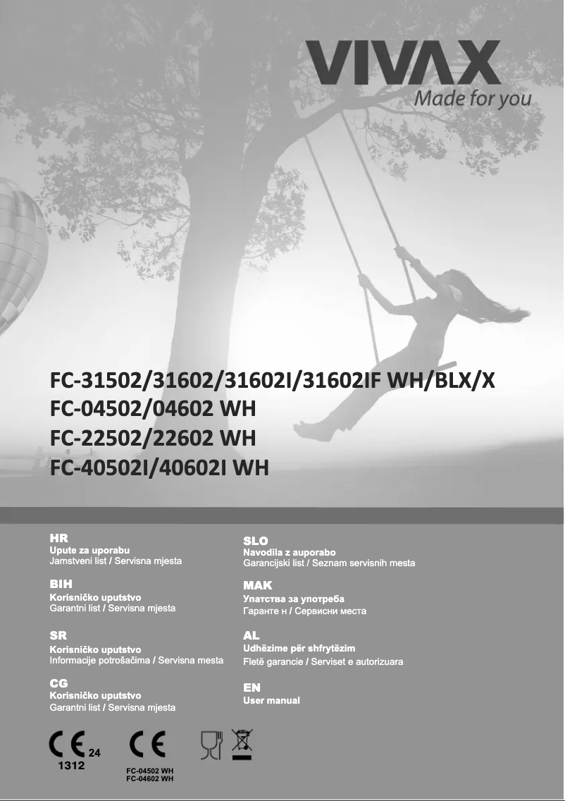 Página 1 del manual Manual de usuario Vivax FC-04502 WH