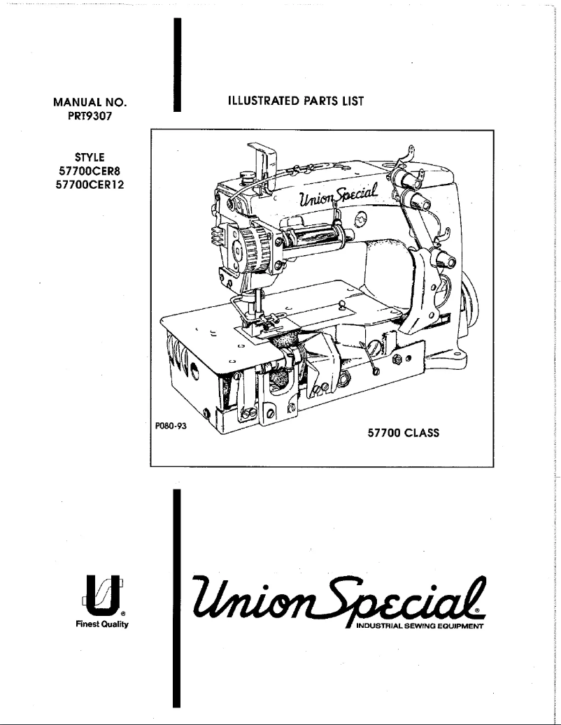 Page n°1 - Manuel utilisateur Union Special 57700CER12