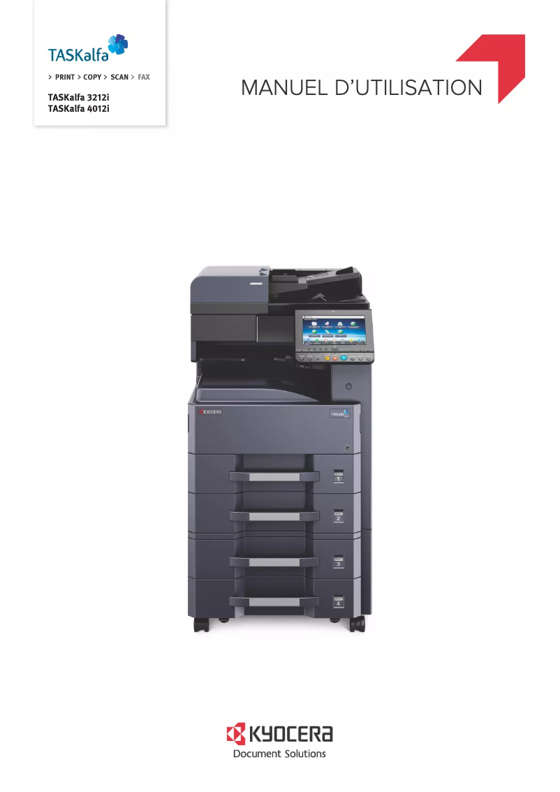 Page 1 de la notice Manuel utilisateur Kyocera TASKalfa 3212i