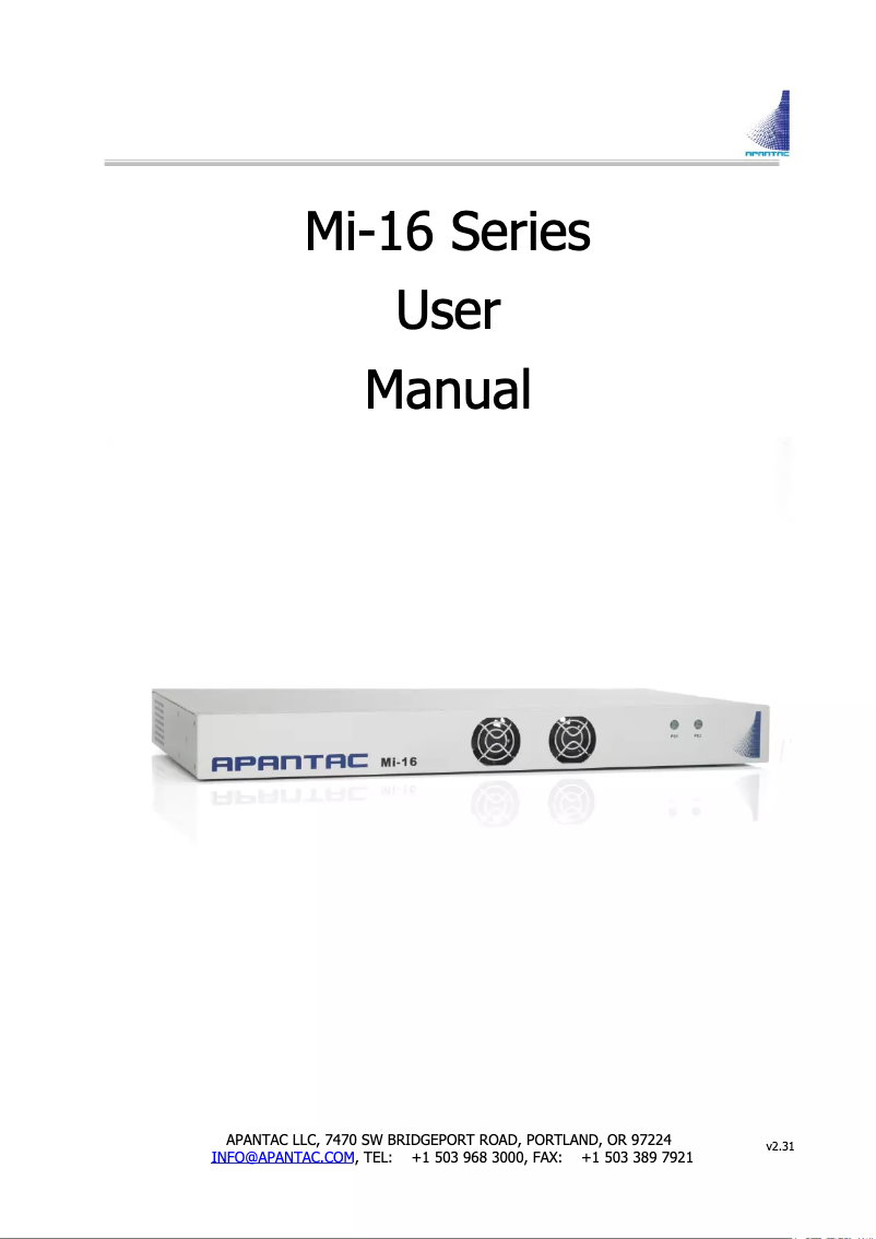 Page 1 de la notice Manuel utilisateur Apantac Mi-16+