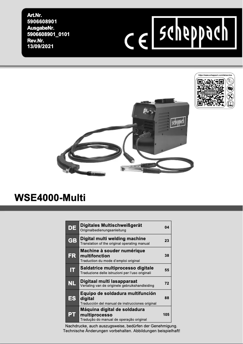 Image de la première page du manuel de l'appareil WSE4000-Multi