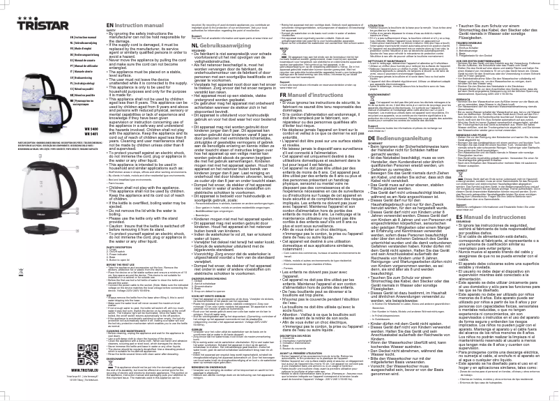 Image de la première page du manuel de l'appareil WK-3401