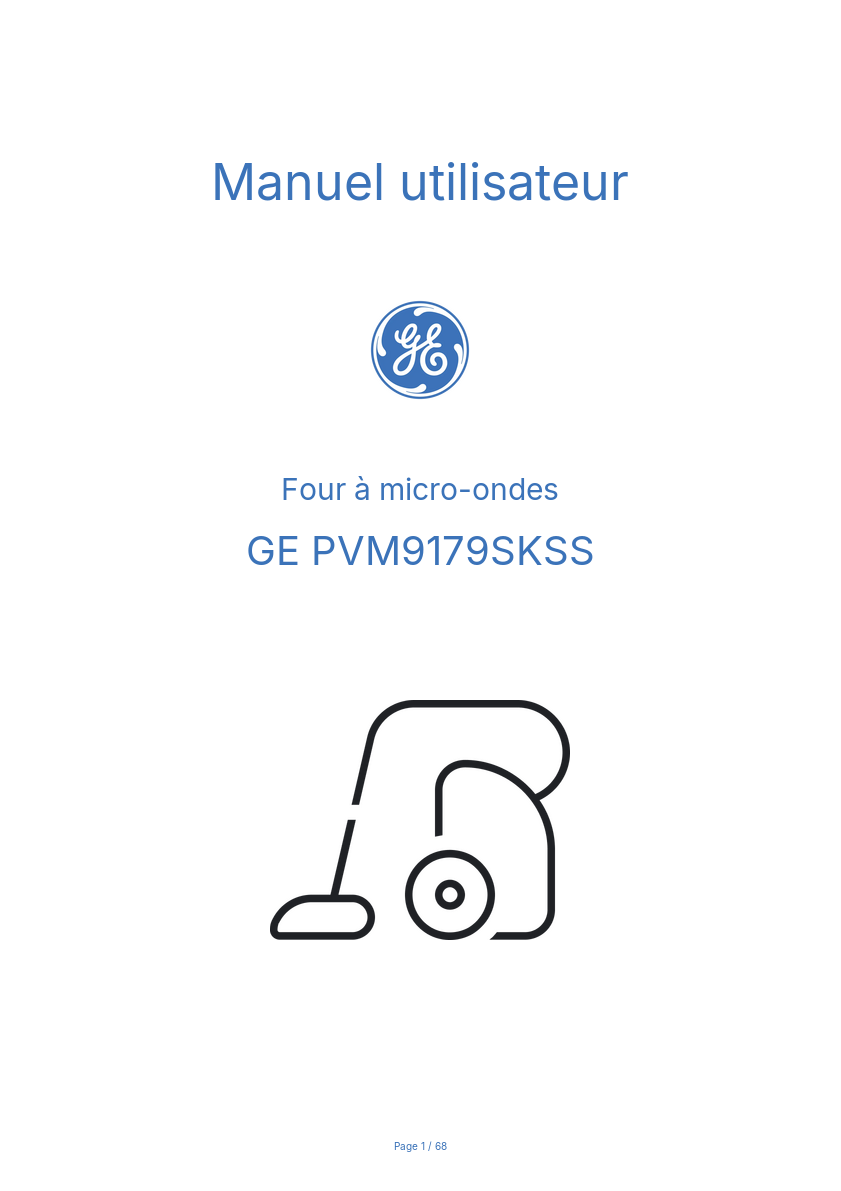 Page n°1 - Manuel utilisateur GE PVM9179SKSS