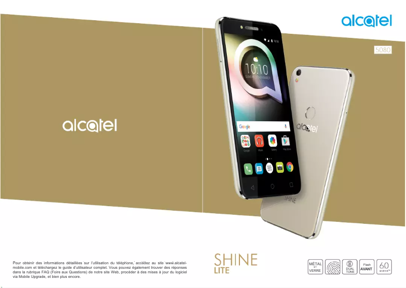 Page 1 de la notice Manuel utilisateur Alcatel Shine Lite