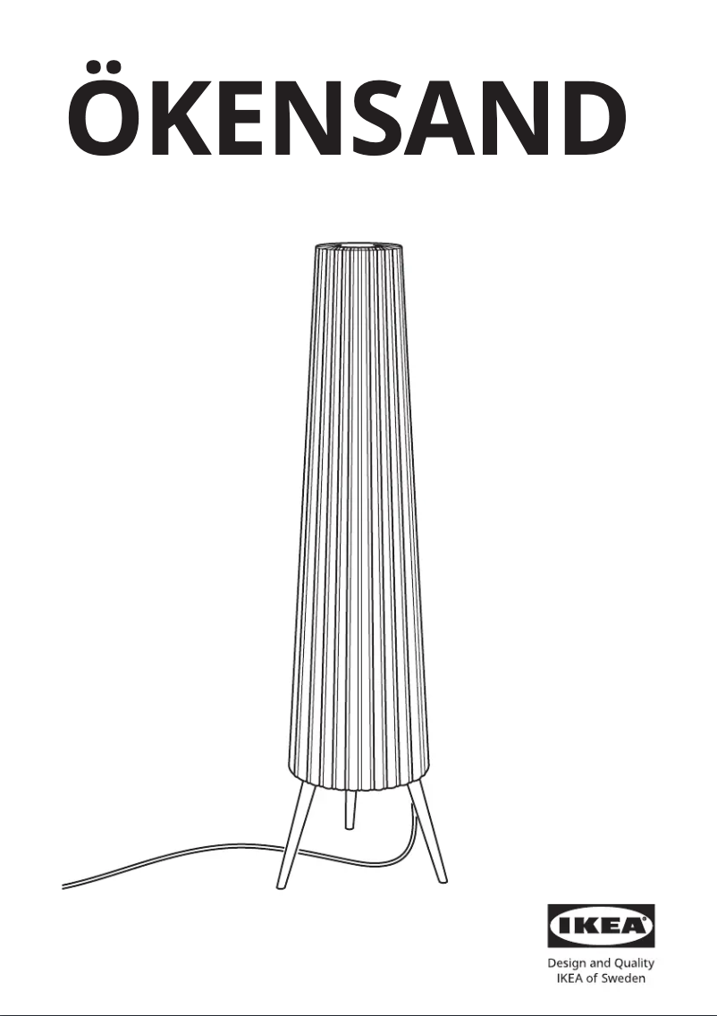 Page 1 de la notice Manuel utilisateur Ikea ÖKENSAND 405.415.29