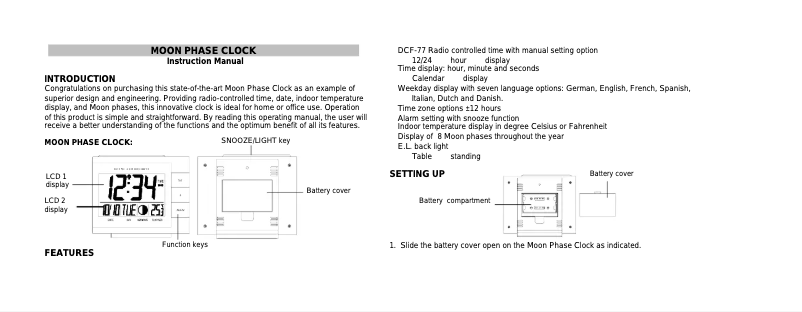 Page n°1 - Manuel utilisateur Techno Line WS 8055