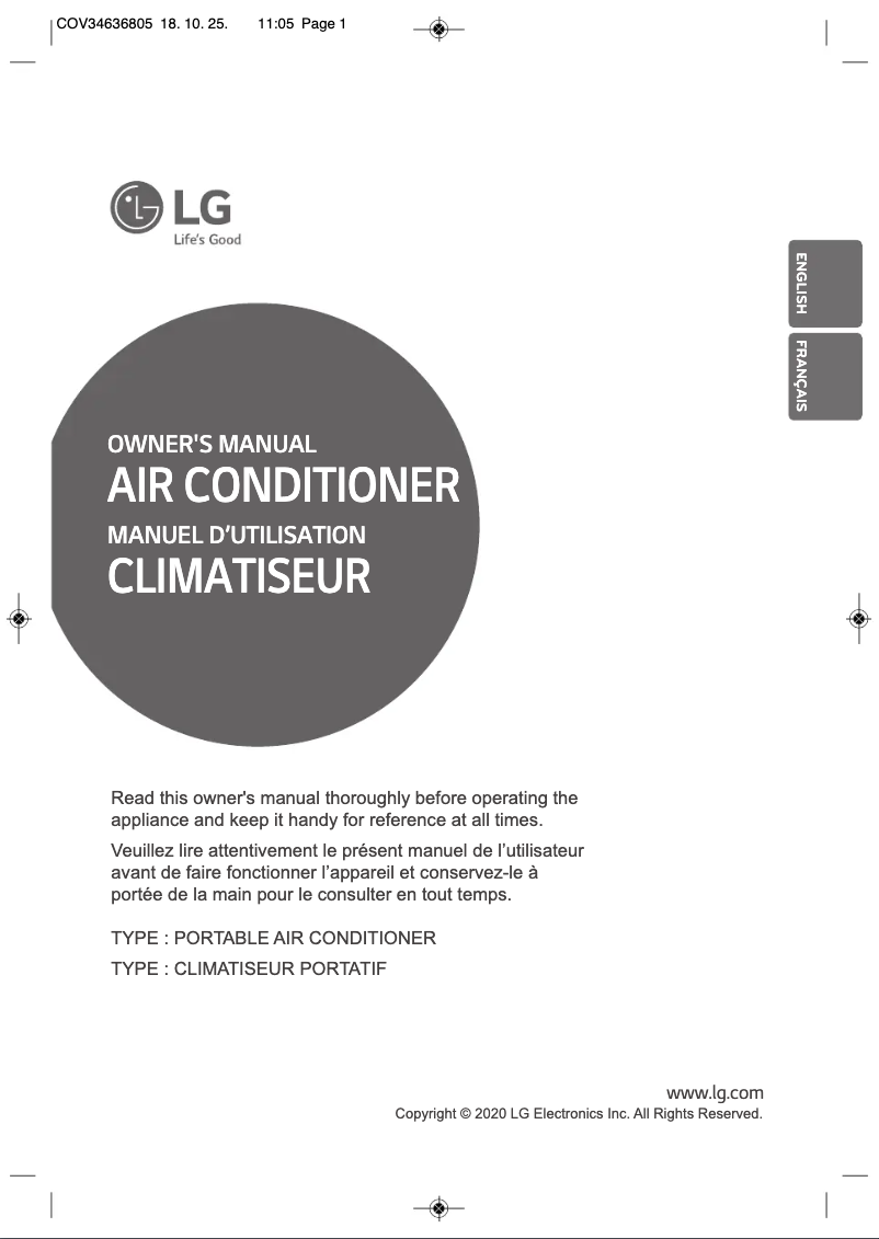 Page 1 de la notice Manuel utilisateur LG LP0721WSB