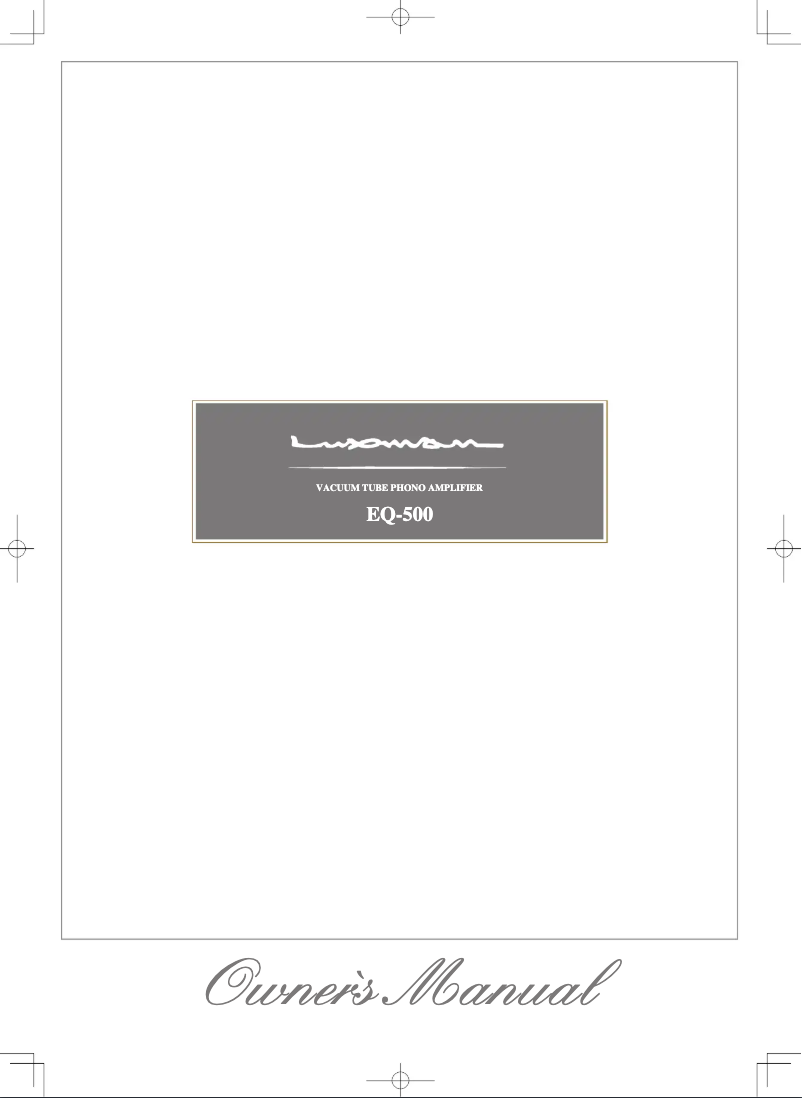 Page n°1 - Manuel utilisateur Luxman EQ-500