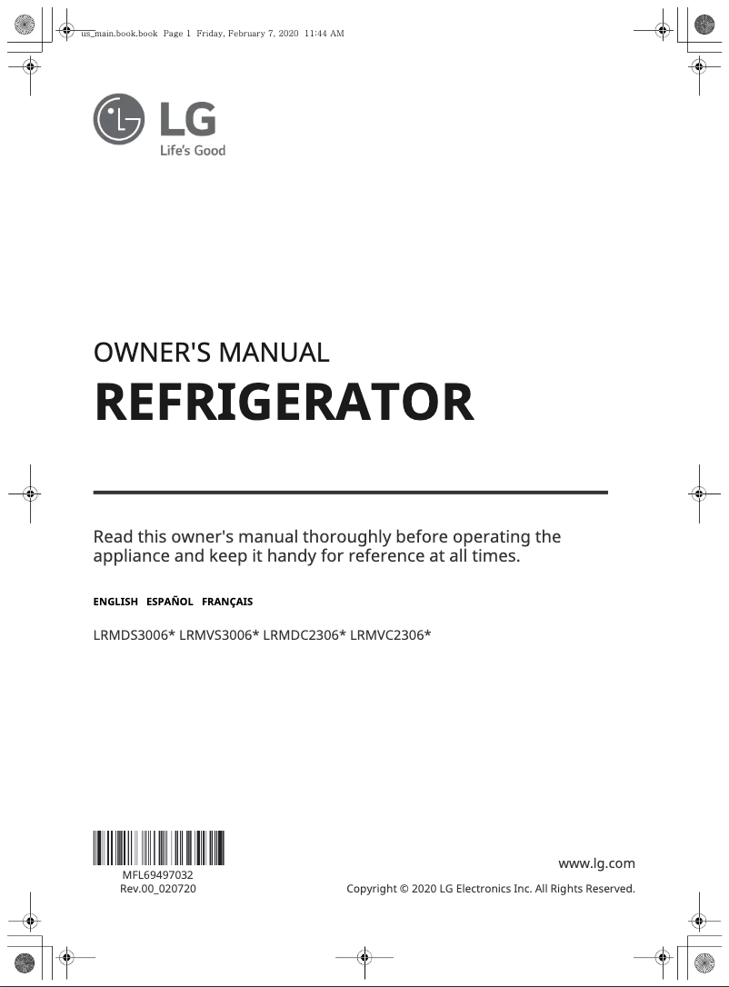 Page n°1 - Manuel utilisateur LG LRMDC2306S