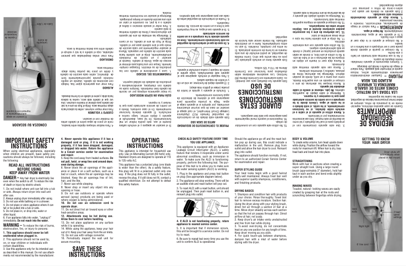 Page 1 de la notice Manuel utilisateur Conair 134R